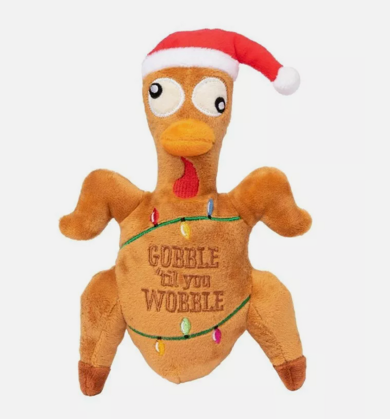 FuzzYard Gobble Til You Wobble Turkey Plush Squeaky Dog Toy