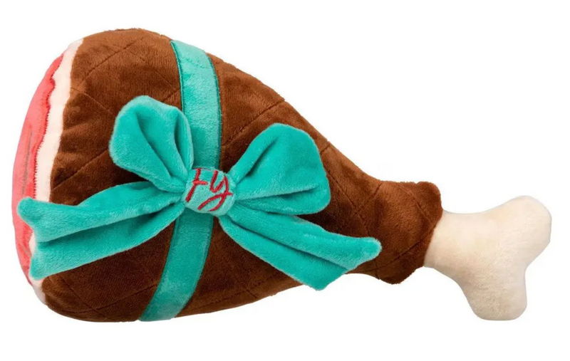 FuzzYard Holiday Ham Plush Dog Toy: 2 Sizes