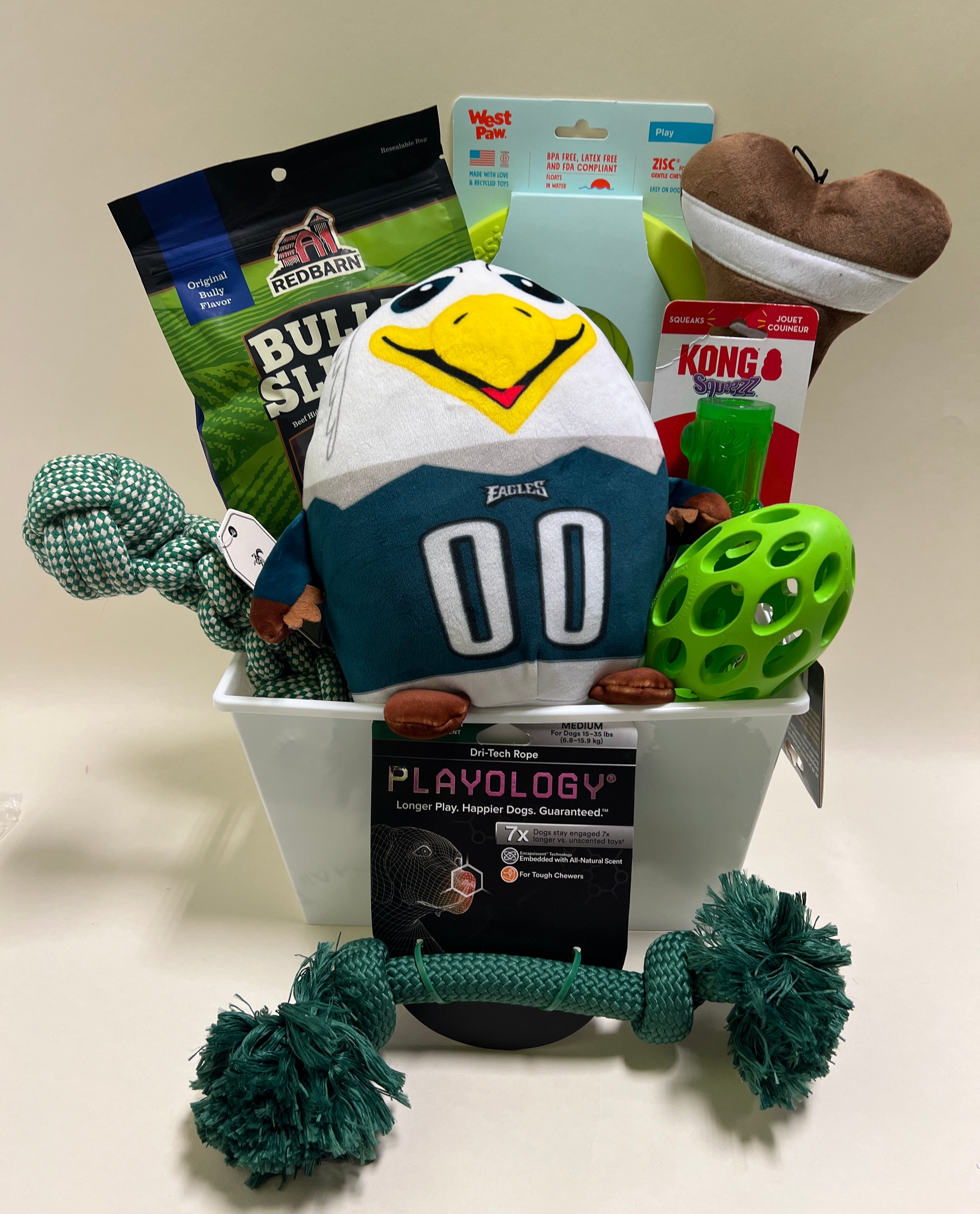 Fly Eagles Fly Swoop Dog Toys Gift Basket