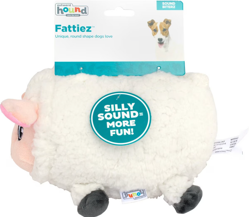 Outward Hound Fattiez Sheep Squeaky Grunting Plush Dog Toy