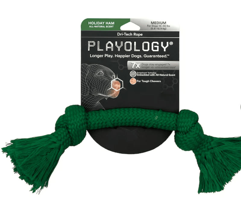 SAVE $4! Playology Dri-Tech Rope Polyester Chew Dog Toy: Ham & Prime Rib Scents