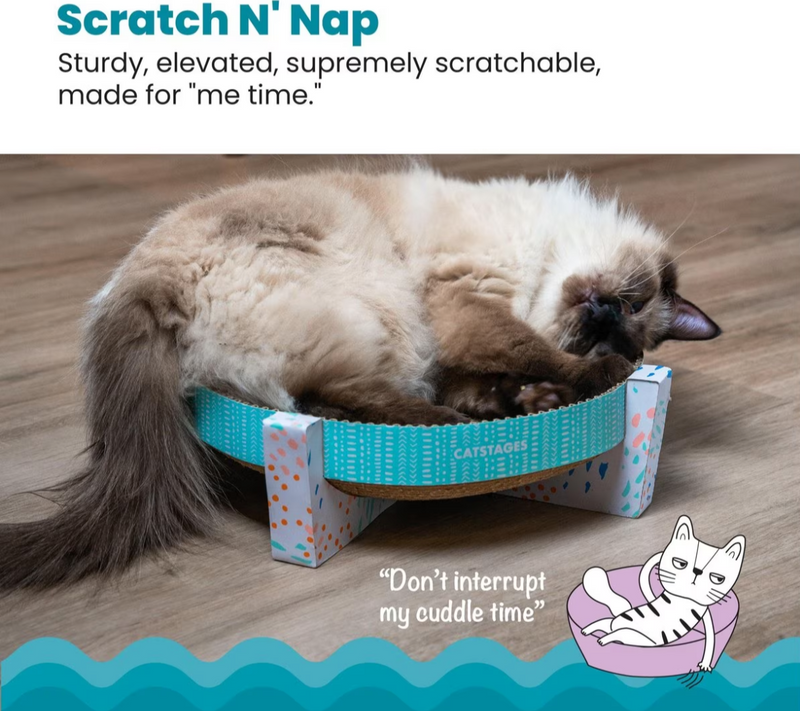 Petstages Scratch, Snuggle & Rest Corrugated Cat Scratcher With Catnip