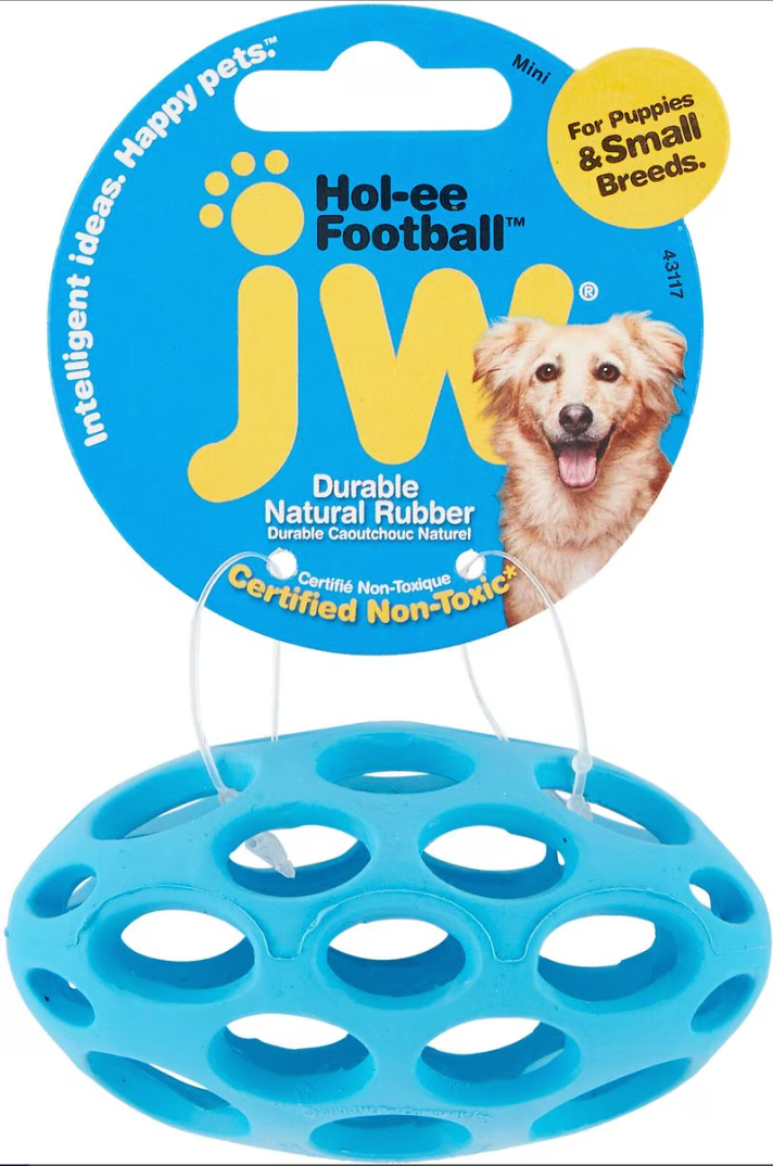 JW Pet Hol-ee Football Dog Toy: 4 Sizes, Choose Your Color