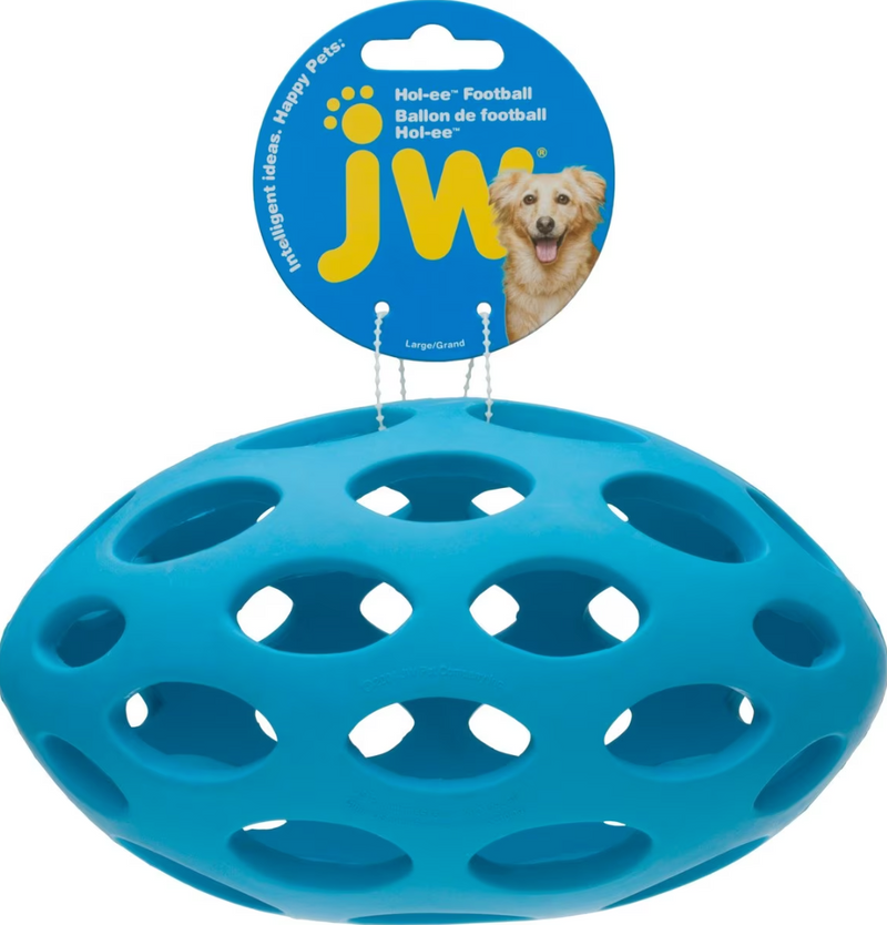 JW Pet Hol-ee Football Dog Toy: 4 Sizes, Choose Your Color