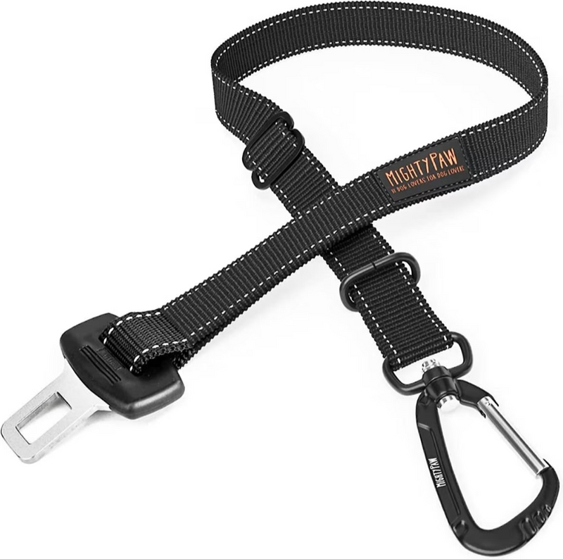 SAVE $4! Mighty Paw Nylon Dog Seat Belt for Buckle, Black