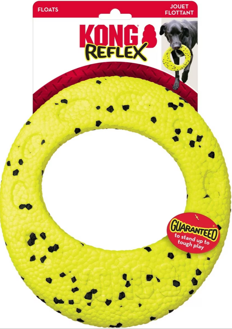 KONG Reflex Flyer Dog Toy Yellow / Floats! CHEAPER THAN CHEWY