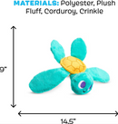 $2 OFF! BARK Stevie Sea Turtle Crinkly Squeaky Plush Dog Toy for Small Dogs