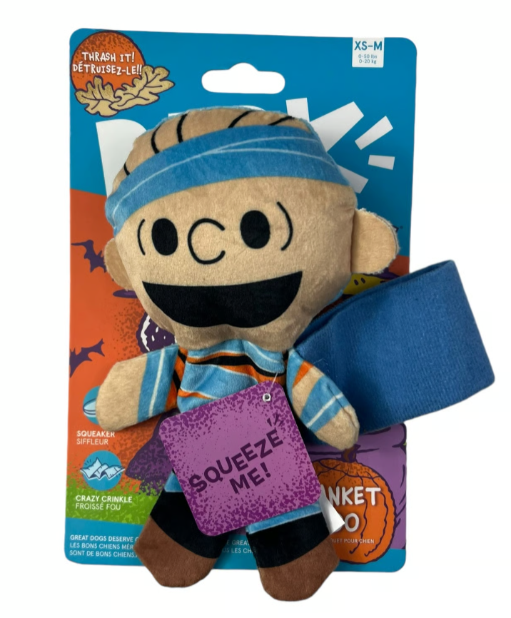 $3 OFF! BARK Box Peanuts Mummy Linus Halloween Plush Dog Toy
