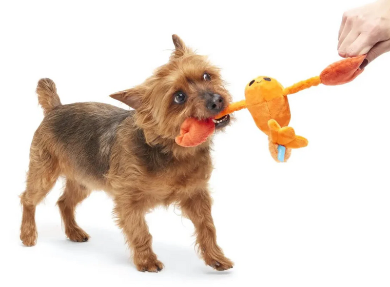 BARK Della Crawfish Stretch Crinkle & Squeaky Plush Dog Toy: XS/S