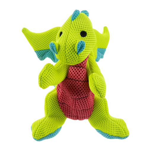 goDog Dragons DOUBLE Chew Guard Plush Dog Toy Green Dragon: Large
