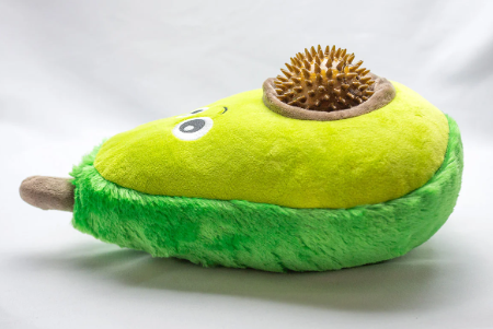 ThoozyPet Avocado Plush Squeaky Dog Toy with Spiky Ball Squeaker: 11"