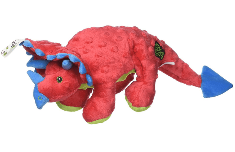 goDog Dinos Bubble Plush Triceratops With Chew Guard Technology: 2 Sizes