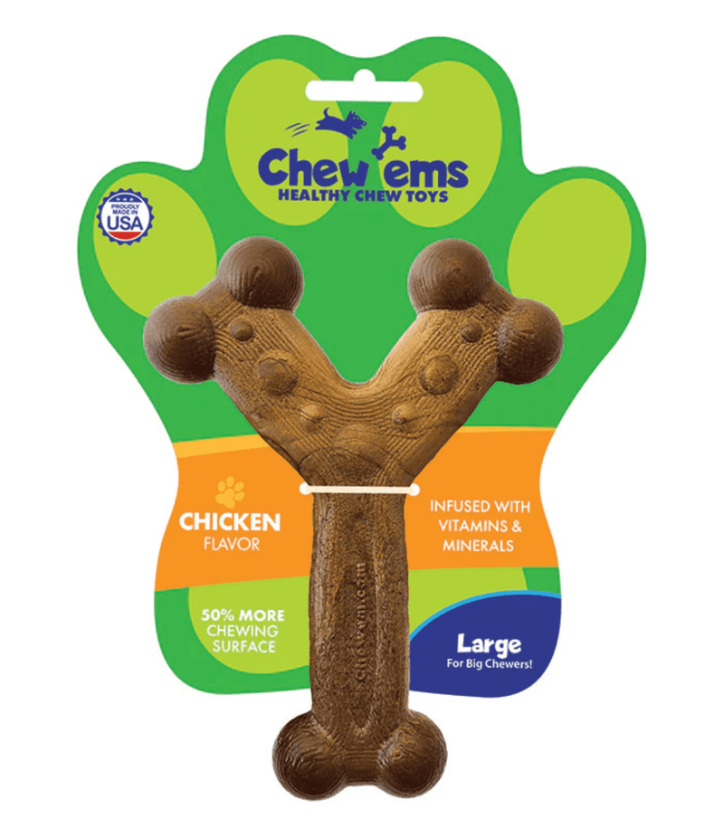 Chew'ems Large Wishbone Chew: 4 Flavors