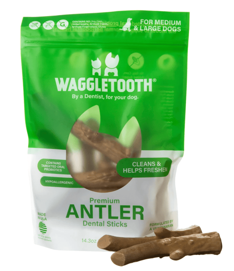 Waggletooth Antler Shaped Dental Treats with Probiotics