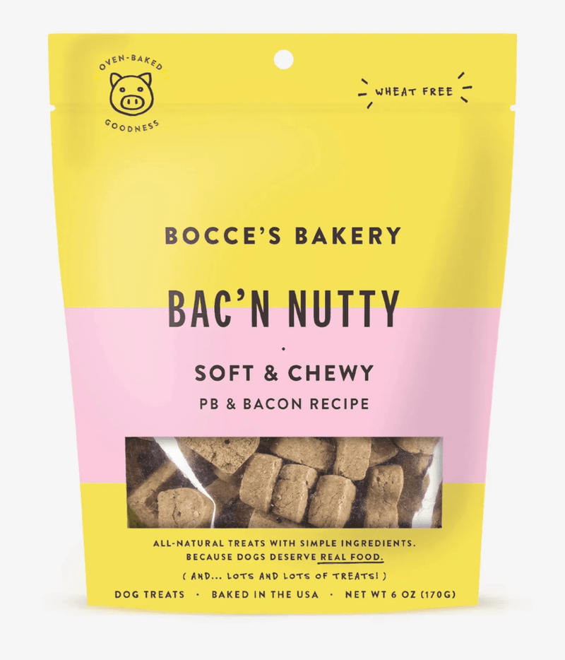 Bocce's Bakery Bac'n Nutty Soft & Chewy Dog Treats: Peanut Butter & Bacon