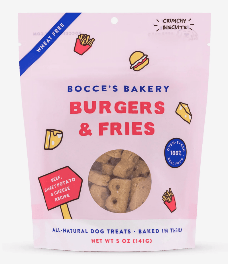 SAVE $1.50! Bocce's Bakery Burgers & Fries Soft & Chewy Dog Treats