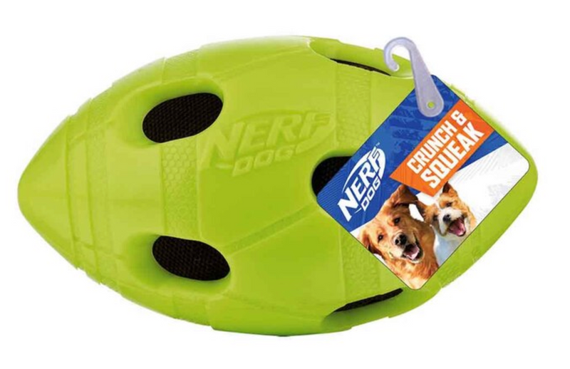 SAVE $5! Nerf Pet Nerf Dog Crunch & Squeak Football Dog Toy | CHEAPER THAN CHEWY