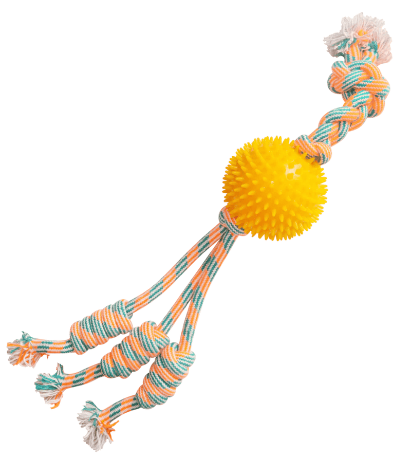 SnugArooz FEEL'N SPIKEY Rope, Spiky Ball & Tug Toy: 22"