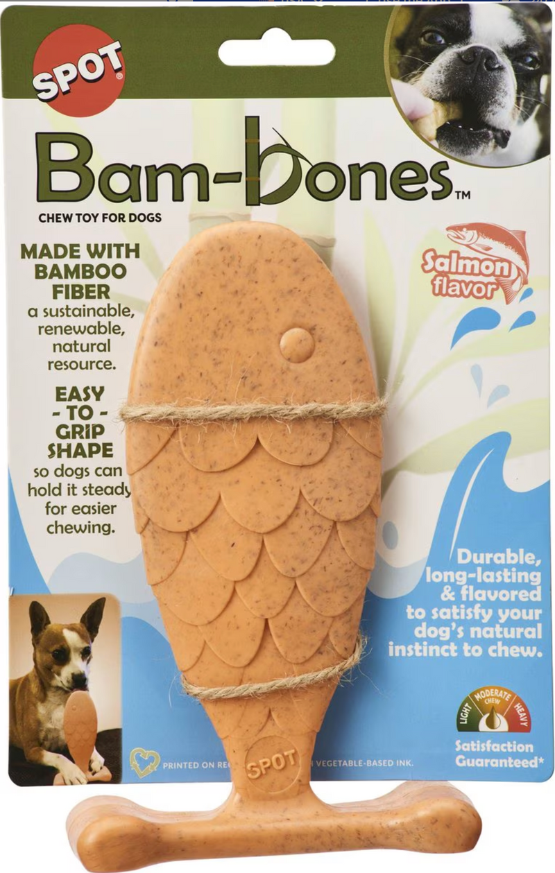 Ethical Pet Bambone Bam-Bones Fish Salmon Dog Toy: 2 Sizes