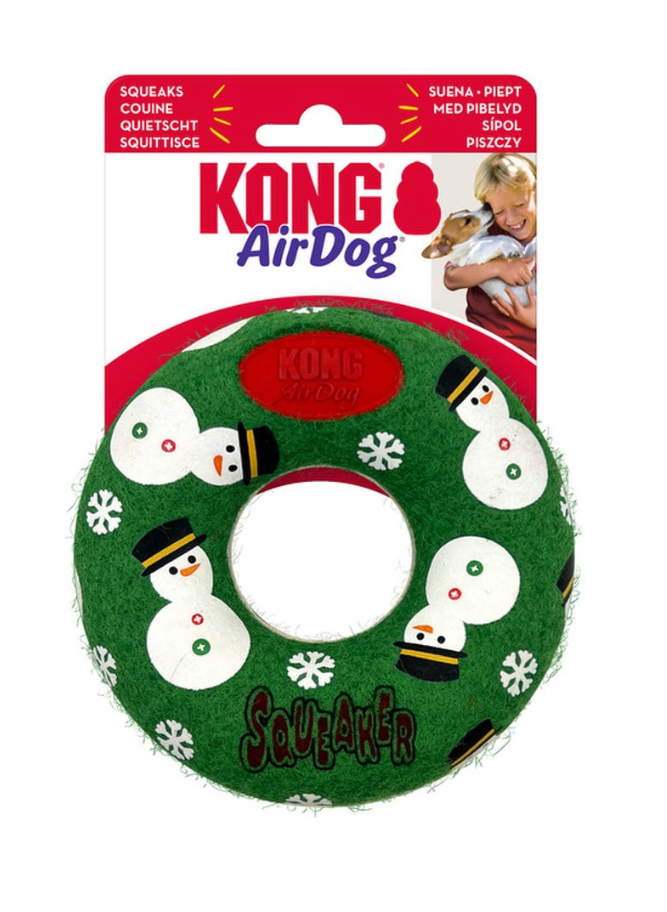 KONG Holiday Snowman AirDog® Squeaker Donut: Medium