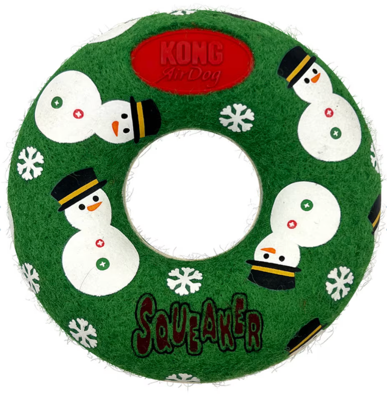 KONG Holiday Snowman AirDog® Squeaker Donut: Medium