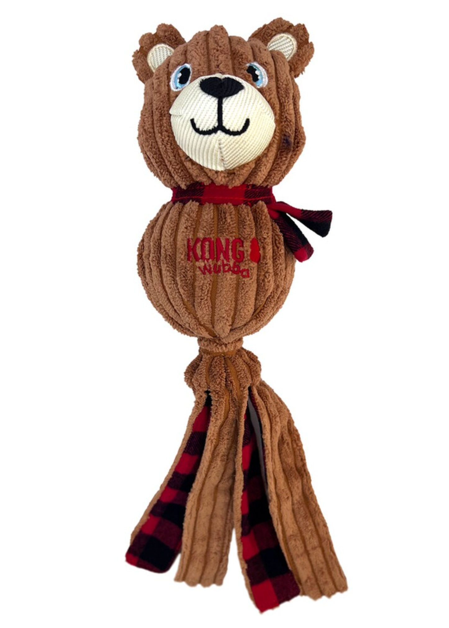 KONG Holiday Wubba™ Corduroy Bear Squeaky Tug Dog Toy: Large