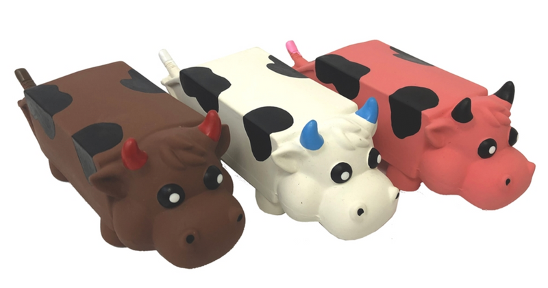 Multipet Moo Mates Latex Cow Milk Carton Squeaky Dog Toy