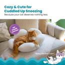 Catstages 21" Purrfect Petals Flower Shaped Bolster Bed with Removable Cover: White & Yellow