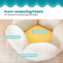 Catstages 21" Purrfect Petals Flower Shaped Bolster Bed with Removable Cover: White & Yellow