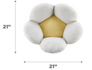Catstages 21" Purrfect Petals Flower Shaped Bolster Bed with Removable Cover: White & Yellow