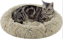 Best Friends by Sheri Calming Oval Donut Bed/Pad For Cats & Small Dogs: 21"x19": Grey, Taupe