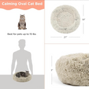 Best Friends by Sheri Calming Oval Donut Bed/Pad For Cats & Small Dogs: 21"x19": Grey, Taupe