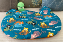 $5 OFF! Screaming Pickles Handmade Cat-Head Shaped Blue Fleece Pet Bed Cozy Mat: Kittens with Yarn