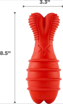 Outward Hound Grunting Fetch Stick Red Bunny Dog Toy