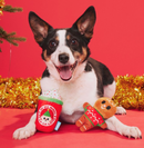 BARK Ginger Brew Crew Squeaky Dog Toy 2 Piece Set: XSmall &Small Dogs