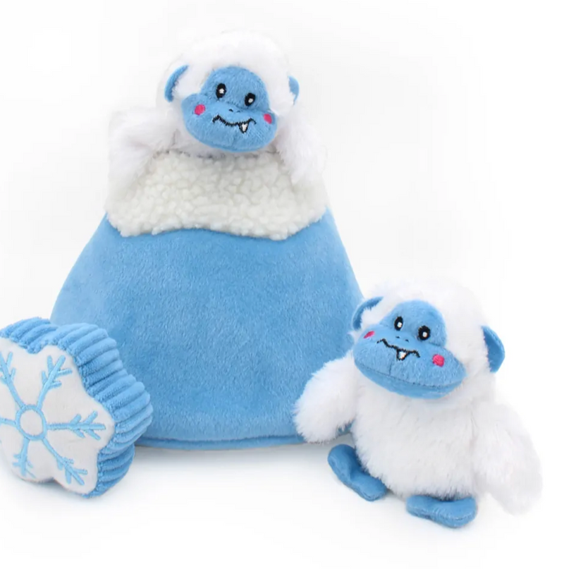 ZippyPaws Holiday Burrow™ Yeti Mountain Plush Dog Toy
