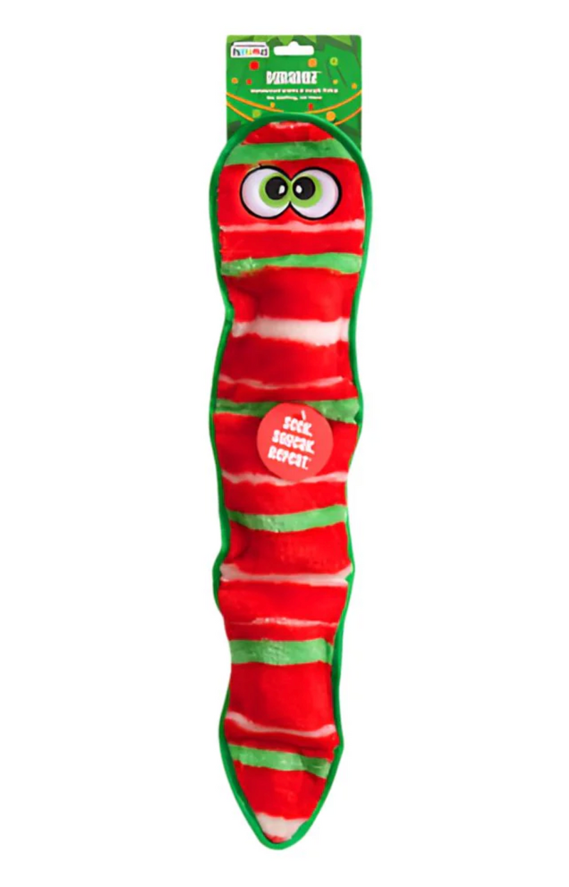 Outward Hound Durablez Holiday Snake Dog Chew Toy: Red or Green