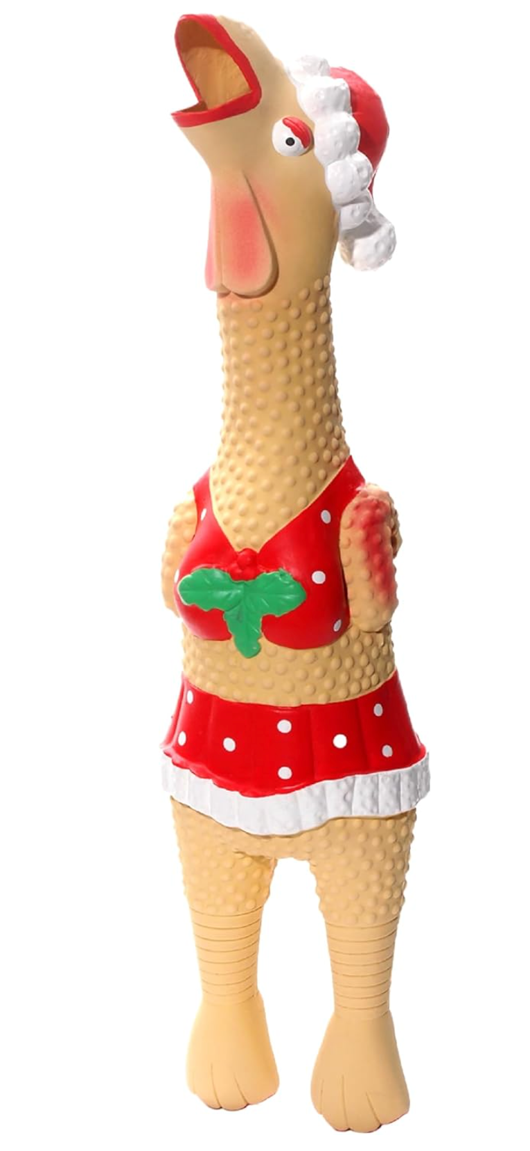 Outward Hound Squawkers Christmas Latex Rubber Chicken: Earl or Henrietta