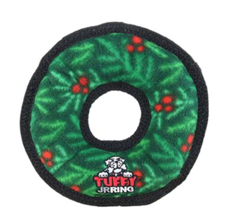Tuffy® Junior Holiday Toss & Tug Ring: Wreath or Snowman CHEAPER THAN CHEWY