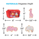 BARK Animal Squeakers Snacks Multi - Part Squeaky Crinkle Plush Dog Toy, Small & Medium - Glad Dogs Nation | ALL Profits Donated