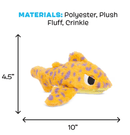 BARK Leopold Leopard Shark Toy - in - Toy Squeak & Crinkle Dog Toy, Medium Dogs - Glad Dogs Nation | ALL Profits Donated