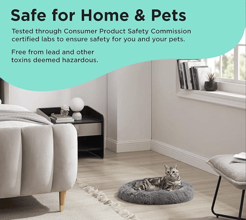 Best Friends by Sheri Calming Oval Donut Bed/Pad For Cats & Small Dogs: 21"x19": Grey, Taupe - Glad Dogs Nation | ALL Profits Donated