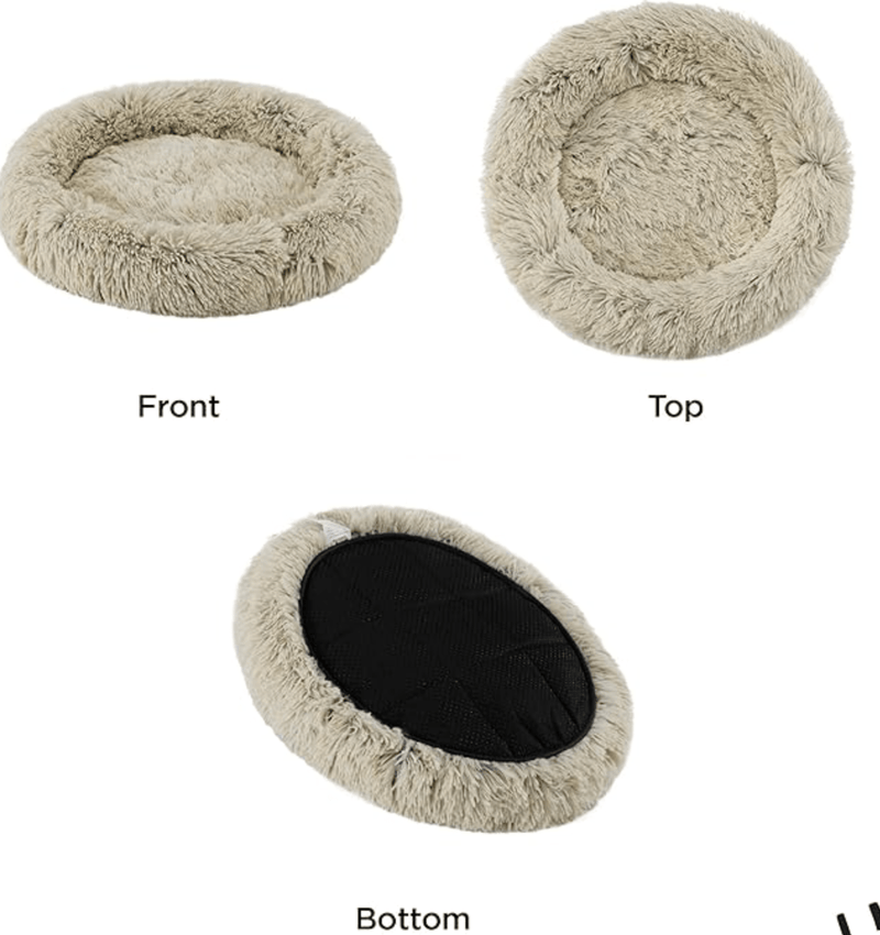 Best Friends by Sheri Calming Oval Donut Bed/Pad For Cats & Small Dogs: 21"x19": Grey, Taupe - Glad Dogs Nation | ALL Profits Donated