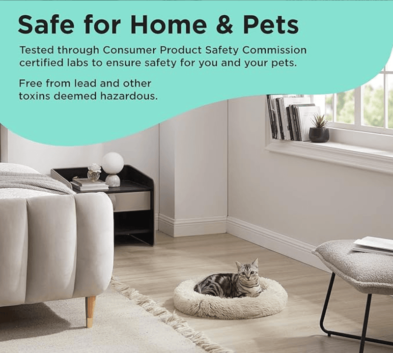 Best Friends by Sheri Calming Oval Donut Bed/Pad For Cats & Small Dogs: 21"x19": Grey, Taupe - Glad Dogs Nation | ALL Profits Donated