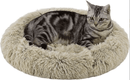 Best Friends by Sheri Calming Oval Donut Bed/Pad For Cats & Small Dogs: 21"x19": Grey, Taupe - Glad Dogs Nation | ALL Profits Donated