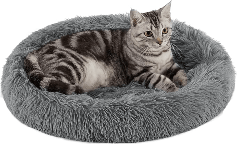 Best Friends by Sheri Calming Oval Donut Bed/Pad For Cats & Small Dogs: 21"x19": Grey, Taupe - Glad Dogs Nation | ALL Profits Donated