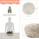 Best Friends by Sheri Calming Oval Donut Bed/Pad For Cats & Small Dogs: 21"x19": Grey, Taupe - Glad Dogs Nation | ALL Profits Donated