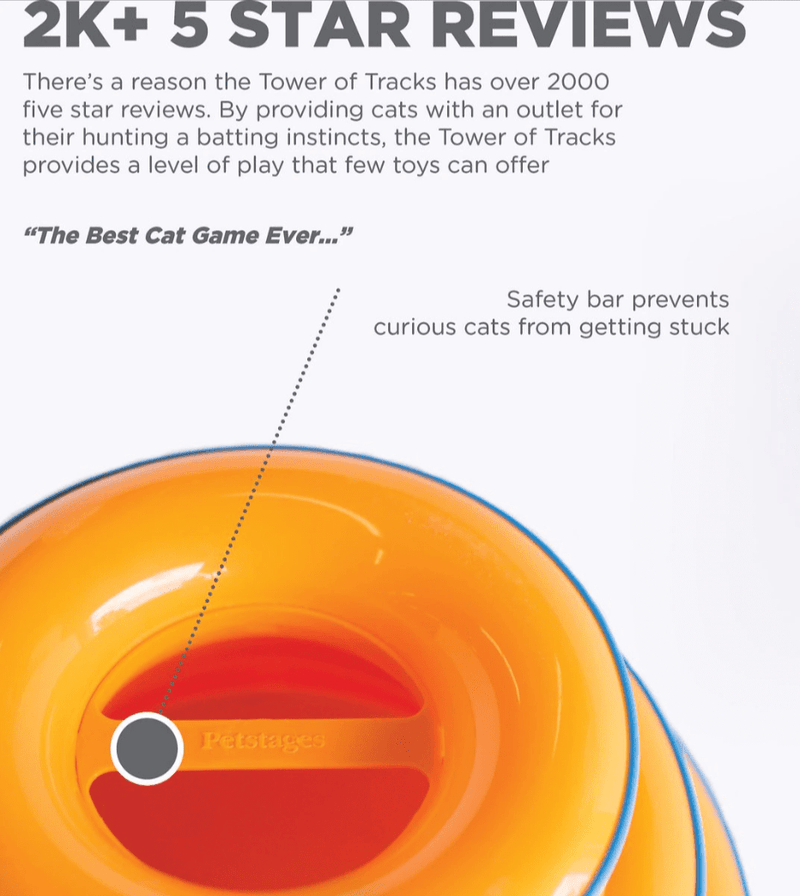 Catstages Tower of Tracks Interactive 3 - Tier Cat Toy: 2 Balls per Tier - Glad Dogs Nation | ALL Profits Donated