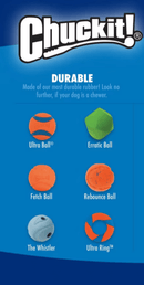 Chuckit! The Whistler Ball Dog Toy, Blue, Medium 2.5" - Glad Dogs Nation | ALL Profits Donated
