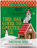 GivePet Holiday Dog Treats Gingerbone House: Peanut Butter, Cinnamon and Ginger 6 Oz. - Glad Dogs Nation | ALL Profits Donated